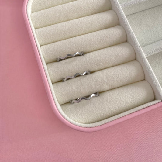 Anillo Wave plateado