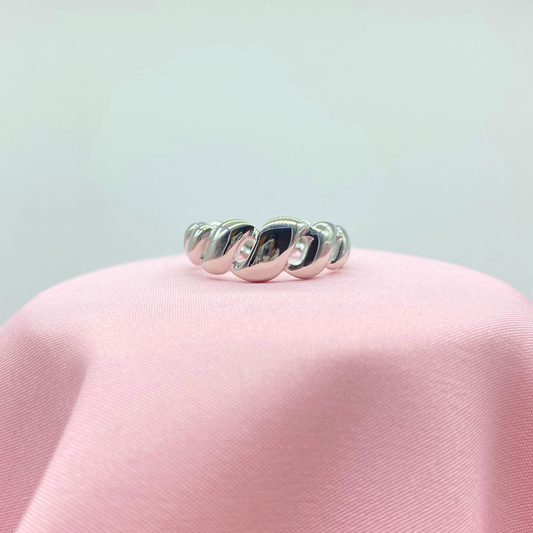 Anillo Croissant Plateado