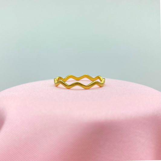 Anillo Zig Zag Dorado