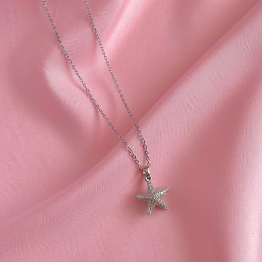 Collar Estrella de Mar Plateada